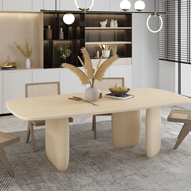 Pine Solid Wood Tripod Dining Table Modern Rectangle Dining Room Kitchen Home Furniture