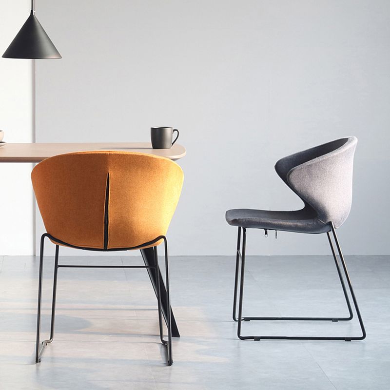 Contemporary Style Dining Chair Armless Metal Side Wingback Chairs for Kitchen
