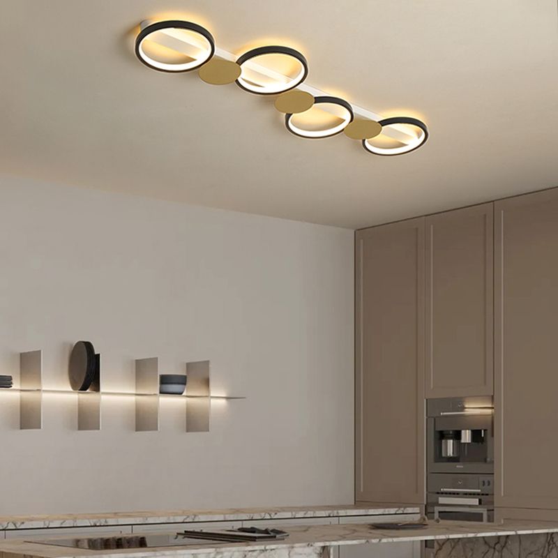 Contemporary Round Ceiling Lamp LED Flush Mount Ceiling Light with Acrylic Shade