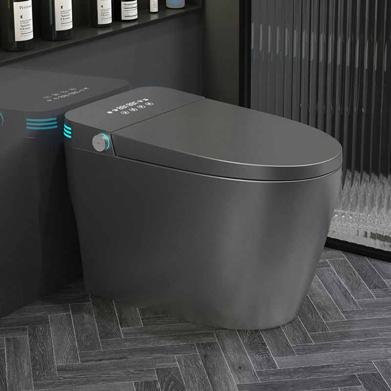 Modern Floor Mount Flush Toilet Siphon Jet Urine Toilet with Heated Seat for Washroom