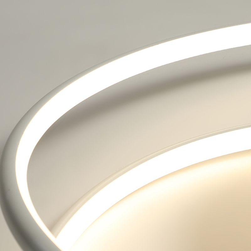 Line Shape LED Ceiling Lamp Modern Aluminium 1 Light Flush Mount for Study Bedroom