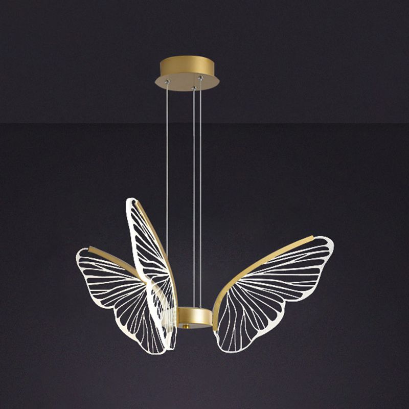 Butterfly Acrylic Ceiling Lamp Modern Style Multi Lights Pendant Lighting Fixtures