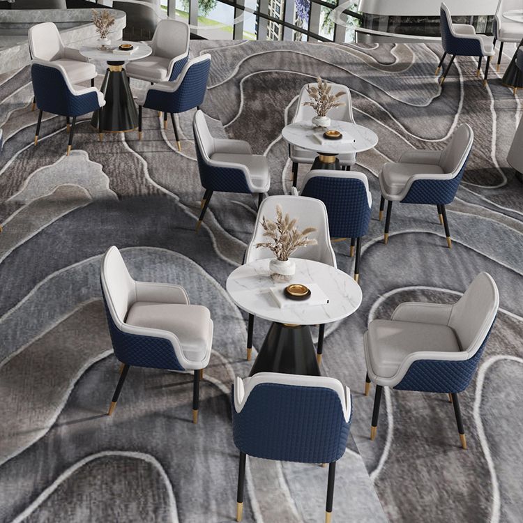 Metal Modern Round Indoor Table Sintered Stone Top Table for Kitchen and Dining Room