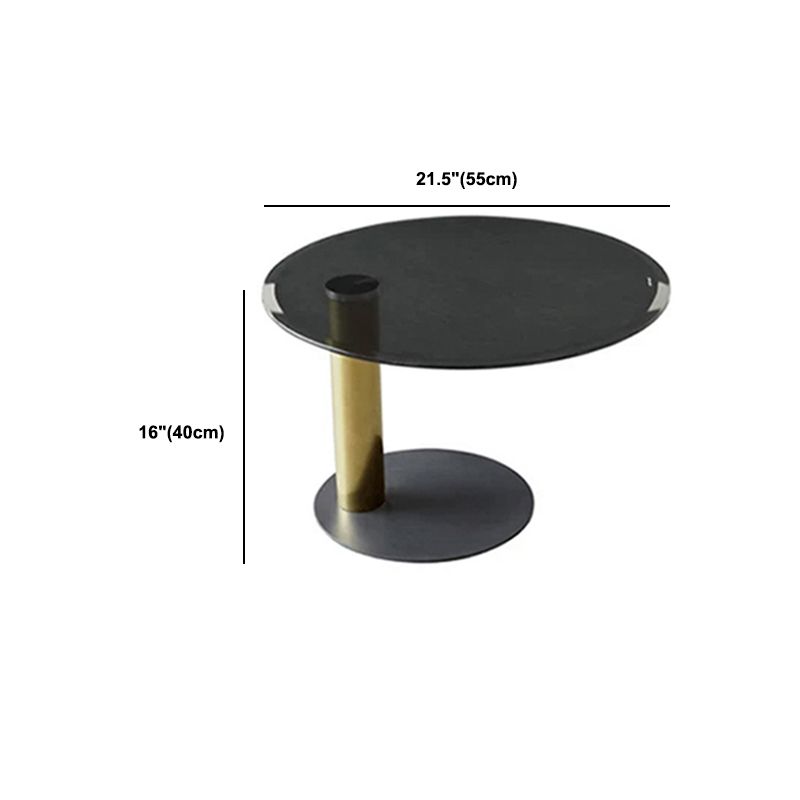 Modern Style Round Wood Table with Abstract Base Coffee Table