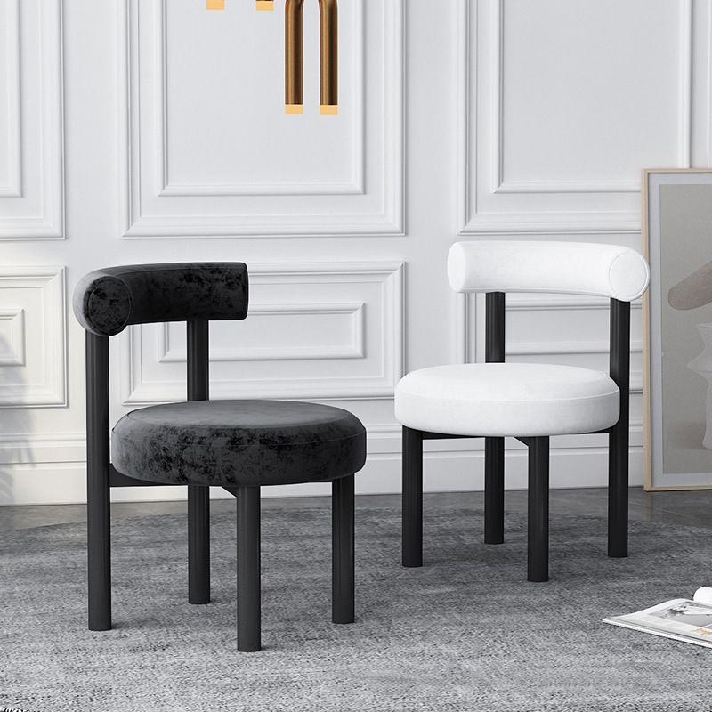 Contemporary Velvet Dining Armless Chair Metal Dining Chairs for Home Use