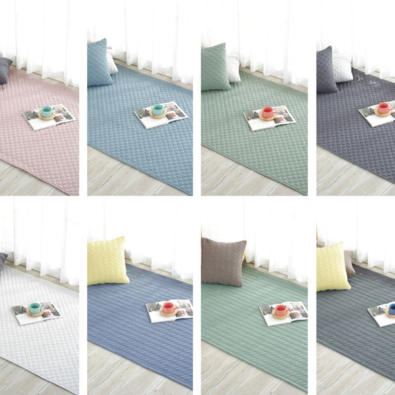 Multi Color Simple Rug Cotton Striped Area Carpet Non-Slip Backing Machine Washable Rug for Bedroom