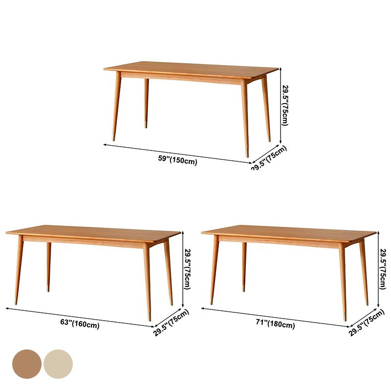 Mesa de comedor rectangular moderna mesa de madera maciza con 4 patas para la cena de cocina en casa