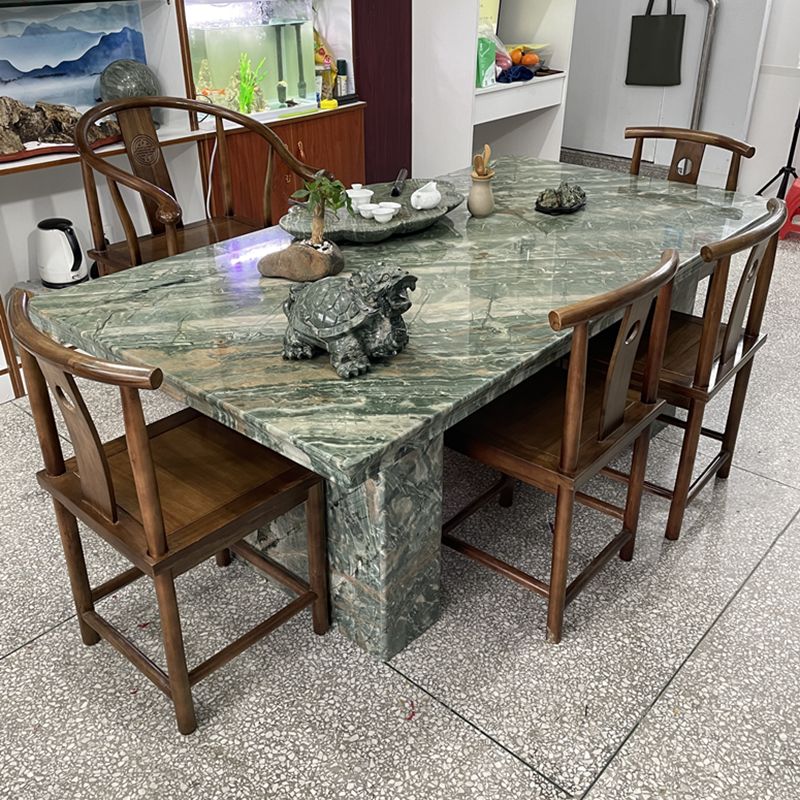 Stone Contemporary Style Dining Table Water Resistant in Green