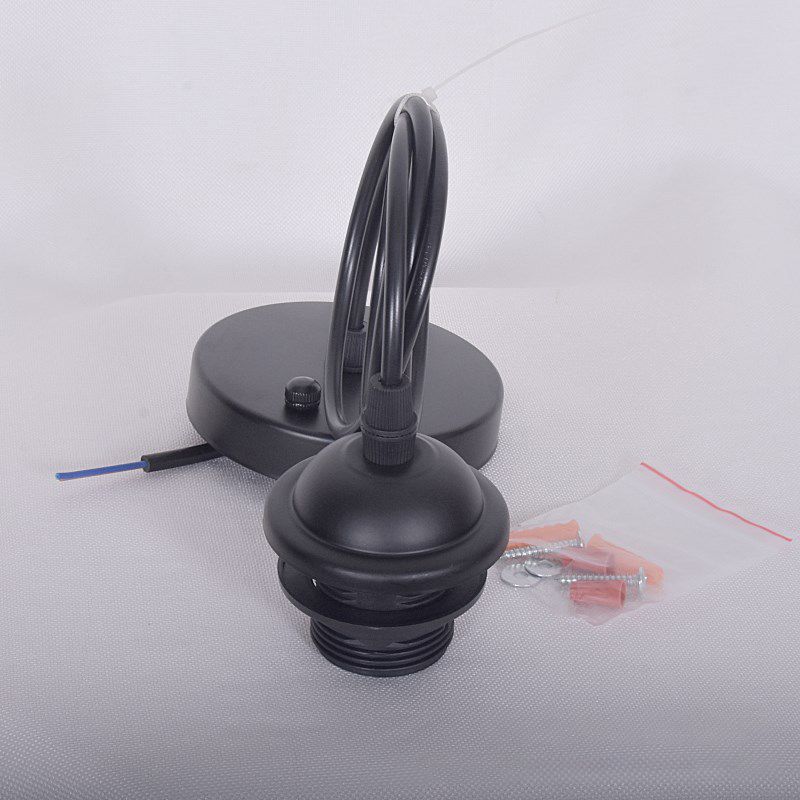 Single Bulb Industrial Style Hanging Light Open Bulb Retro Black Mini Pendant Lamp for Restaurant