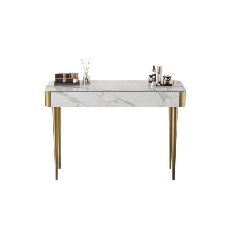 Luxurious Vanity Makeup Dressing Table Stool Set with 2 Drawers