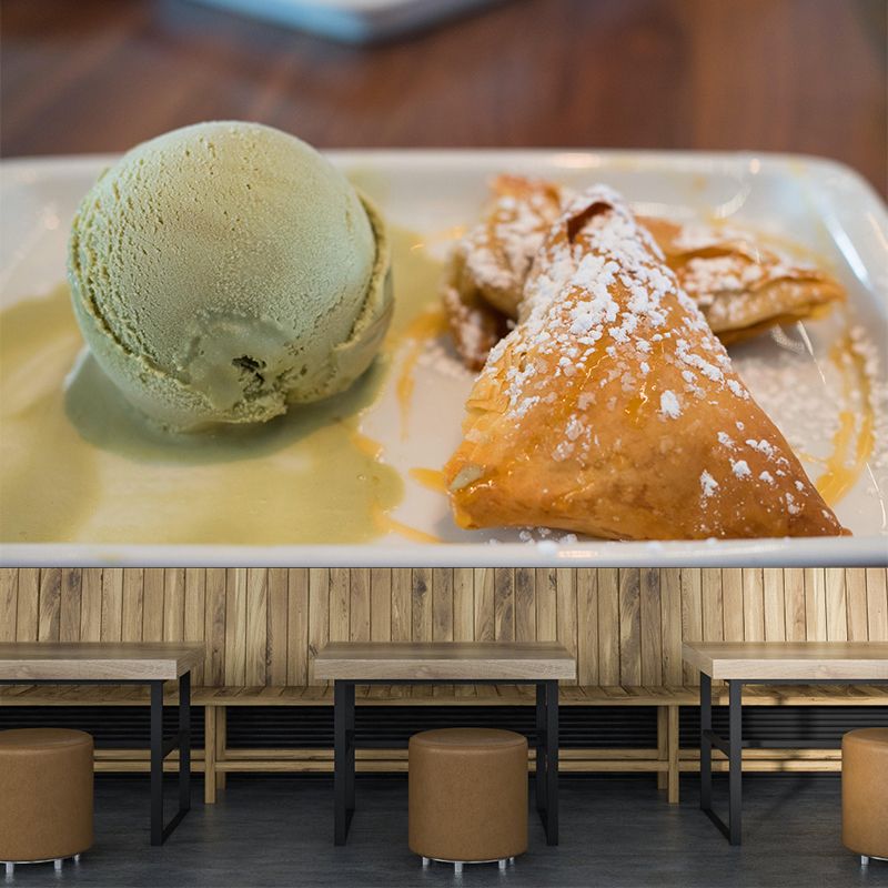 Ice Cream Tasty Dessert Mural Wallpaper Mildew Resistant for Dessert Shop