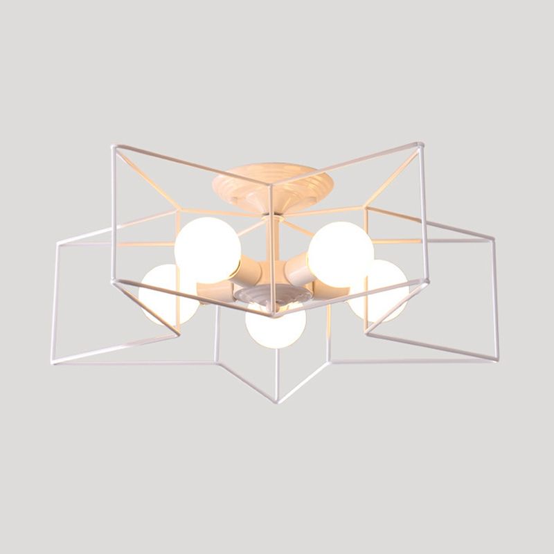 5 Light Star Shape Flush Mount Ceiling Fixture Modern Flush Ceiling Lights for Dining Room