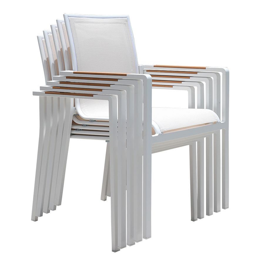 1/3/5/7 Pieces Dining Table Set White Metal Patio Dining Table Set