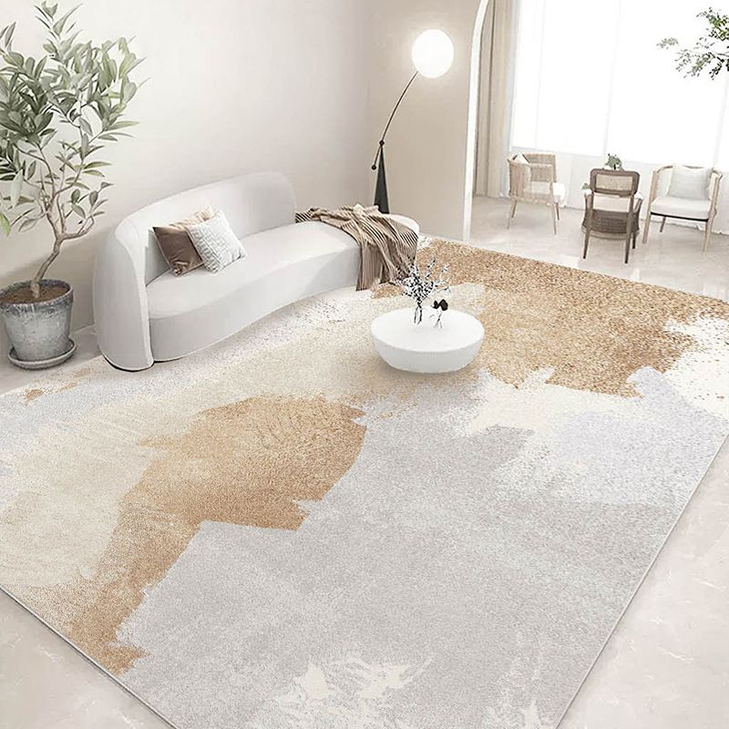 Light Brown Modern Carpet Graphic Polyester Carpet Tear Resistant Carpet for Living Room