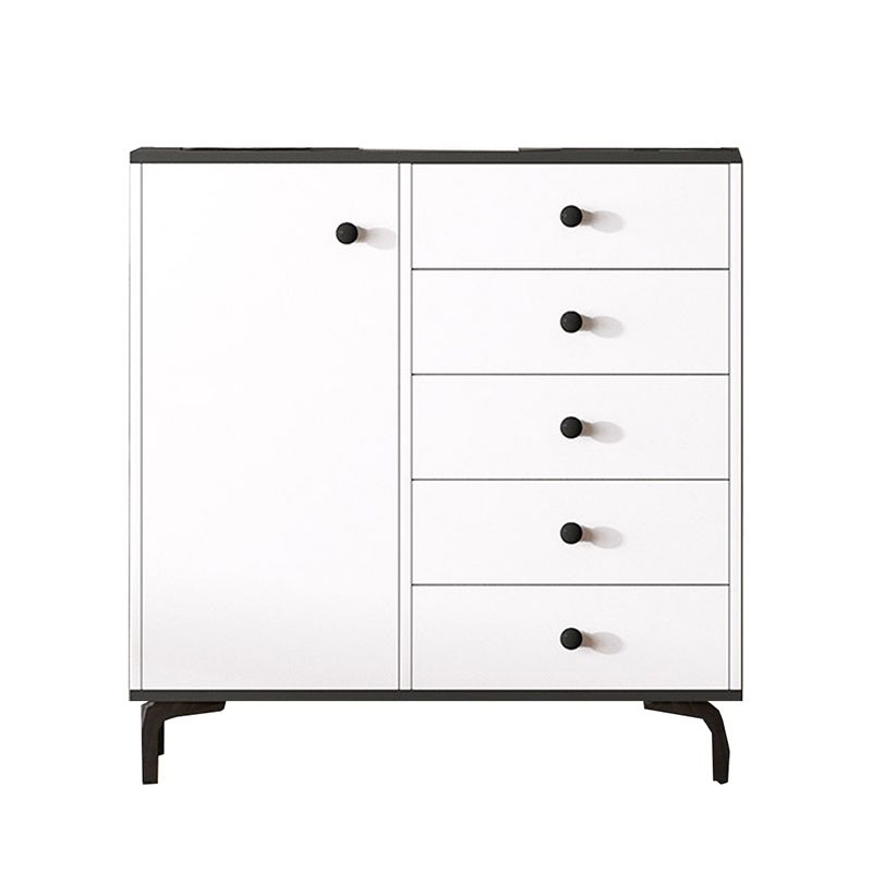35.4'" Tall 5 - Drawer Wooden Chest, Contemporary Rectangle Accent Cabinet