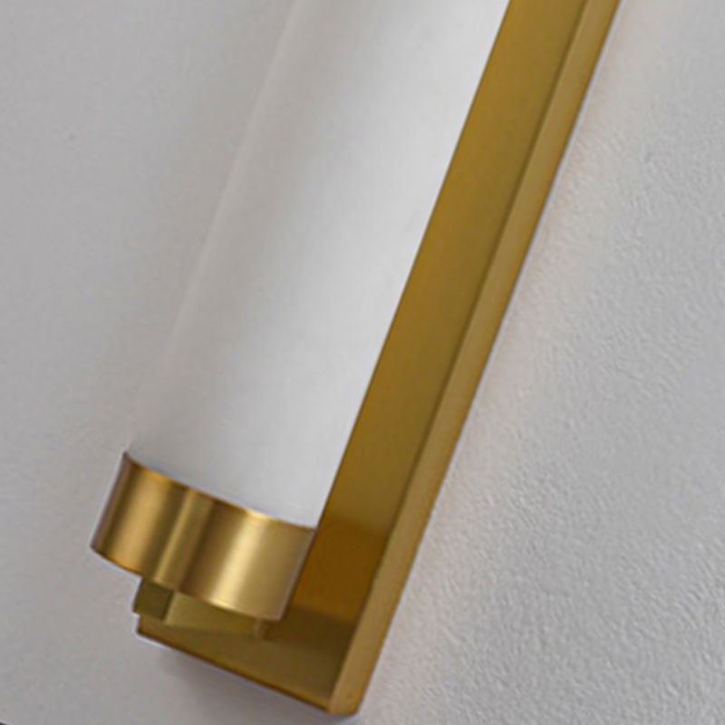 Chinese Brass Wall Light Gold LED Wall Sconce with Mica for Living Room