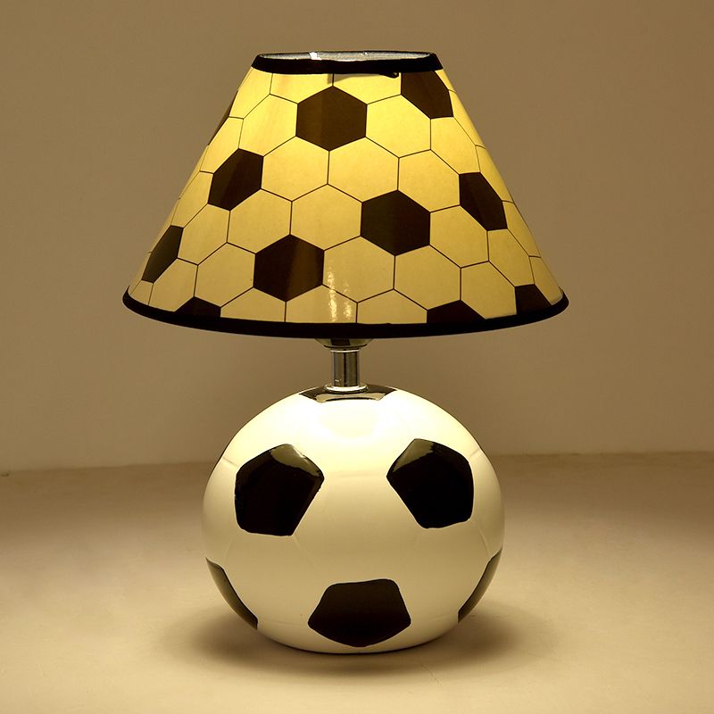 Football Table Light Simplistic Ceramic Single Black and White Nightstand Lighting for Bedside