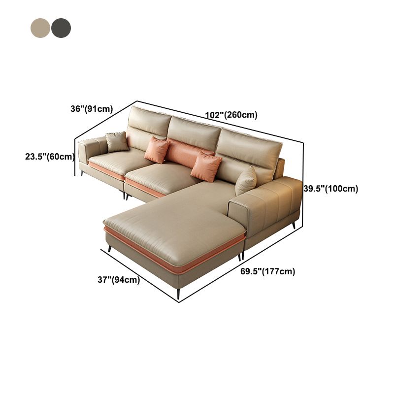 Glam Stationary Faux Leather Living Room Recessed Arm Cushionssofa