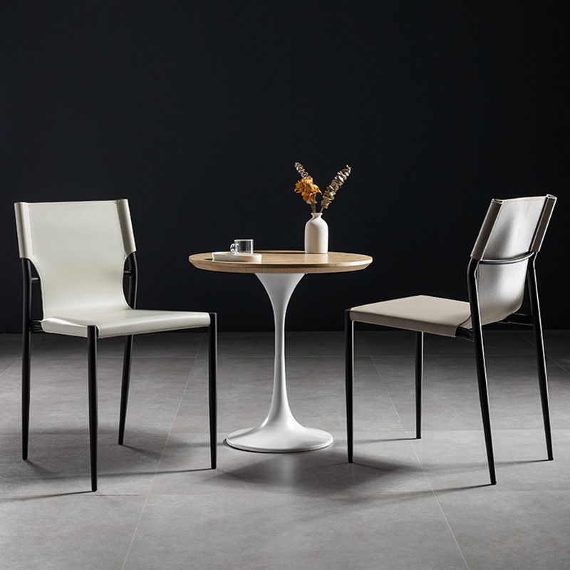 Contemporary Round Dining Table Pine Solid Wood Table with Tulip Base for Home Kitchen Dinner