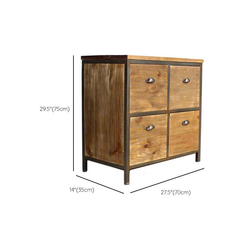 29.5" Tall Solid Wood Apothecary Accent Chest Rectangular Storage Cabinet with Drawers