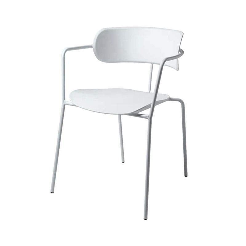 Chaise de salle à manger de style contemporain, chaise d'appoint de cuisine à bras ouvert avec pieds en métal