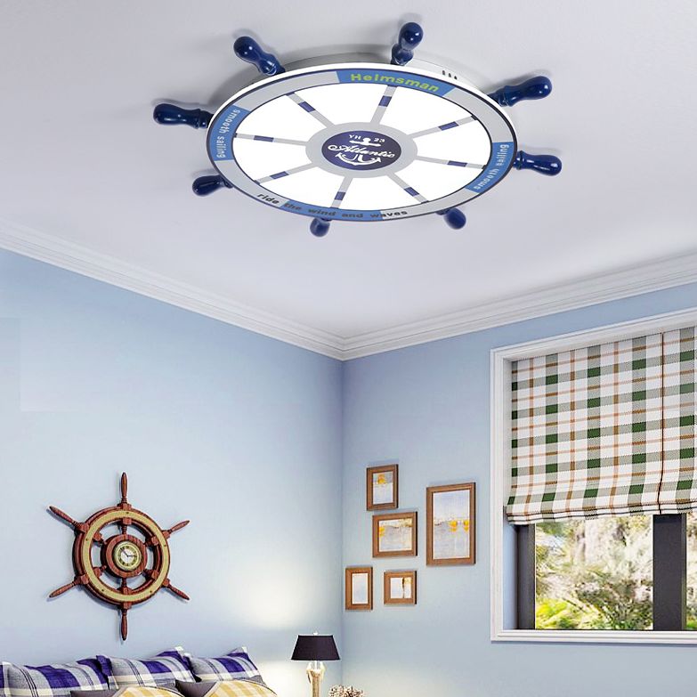 Children's Room Ceiling Light Fixture Nordic Modern Minimalist Style Boy Bedroom Creative Cute Cartoon Marine Rudder Lamps