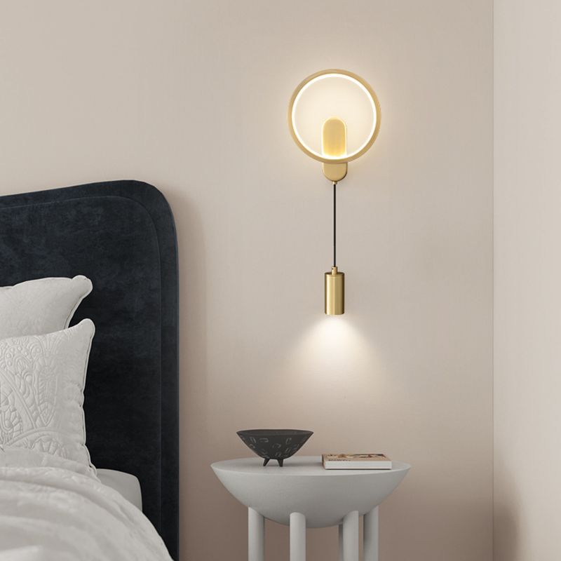 Modern Metal Wall Sconce Cylinder Shape Wall Light with Silicone Shade for Bedroom