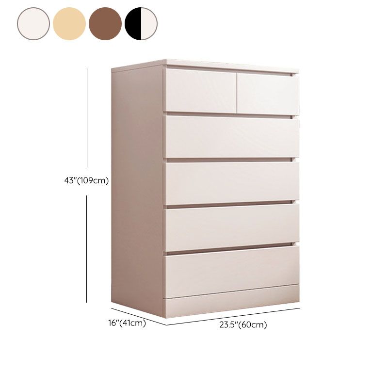 Contemporary 42.9-Inch Tall Wood Accent Chest with 6 Drawers