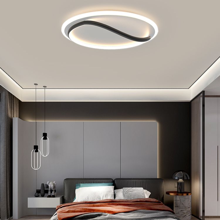 Linear Acrylique Flush Mount Modern Style 1-Light LED Ceiling Lamp for Bedroom