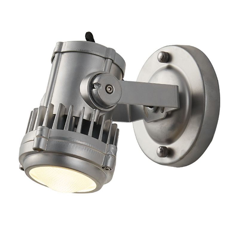 Silver Modern Metal Wall Sconce Cylinder Shape Wall Light with Glass Shade for Living Room