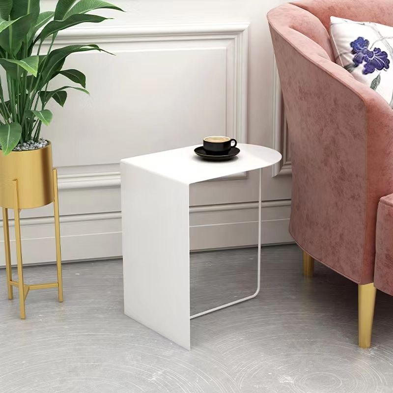 Modern Geometric End Slide Table 19.70" Tall Metal End Table