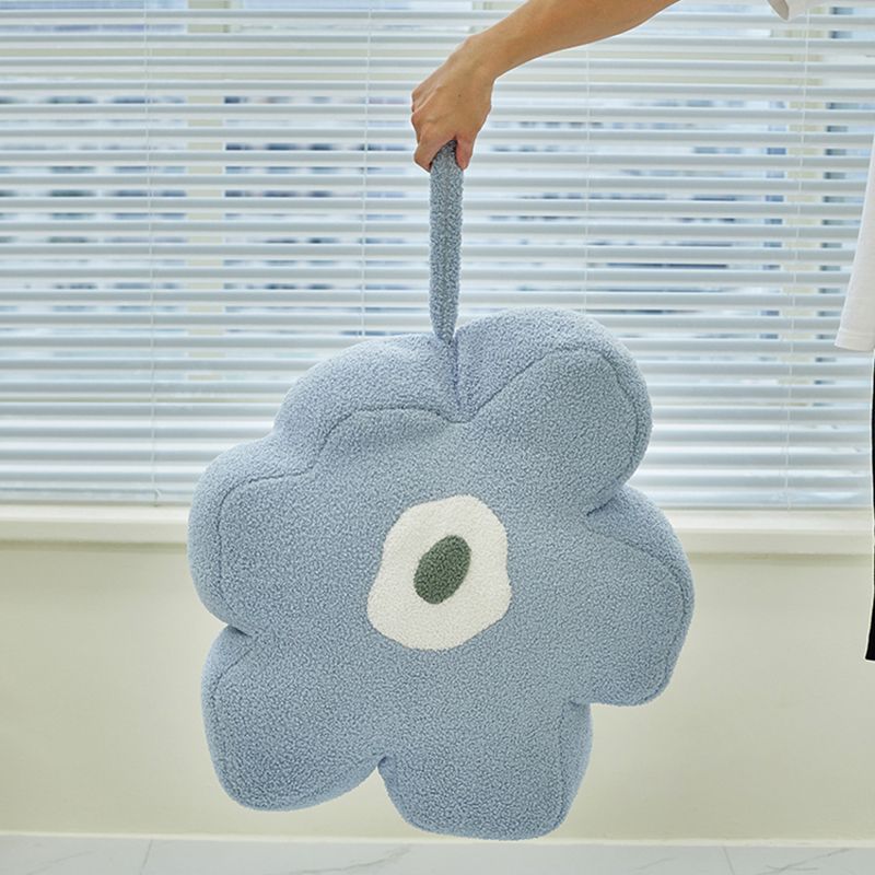 Modern Pouf Ottoman Velvet Upholstered Tear Resistant Flower Shape Ottoman