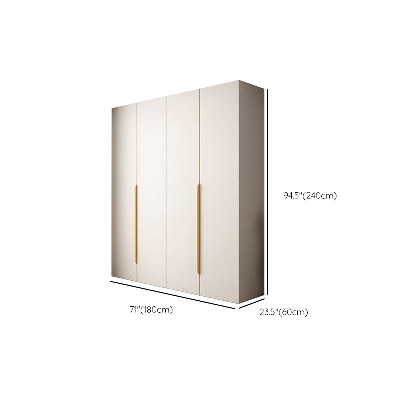 Modern Hinged Wardrobe Closet White Engineered Wood Wardrobe Armoire