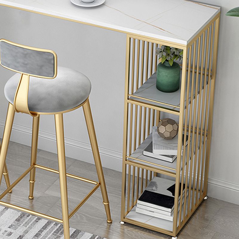 Industrial Style Bar Table Stone Rectangle Pub Table for Outdoor and Breakroom