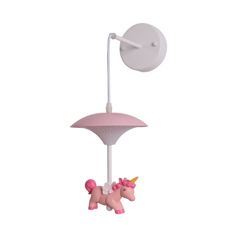 Mushroom Shade Wall Light Kid Kid LED acrilico Lampada montata a parete bianca con decorazione dei cartoni animati