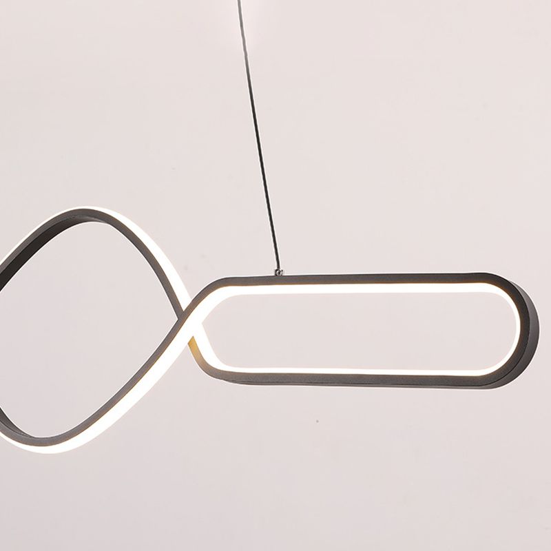 Linear Shape Island Pendant Contemporary Style Metal 1 Light Pendant Lighting Fixture