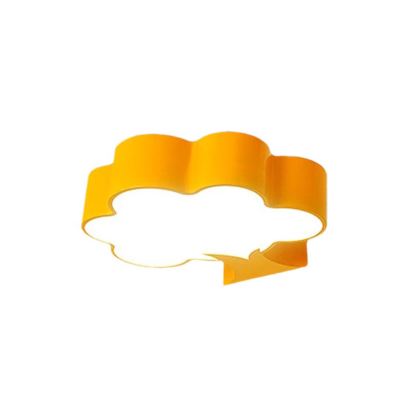 Cartoon Tree Acrylic Ceiling Mount Lamp Kids Yellow/Red LED Flush Light Fixture for Nursery Room