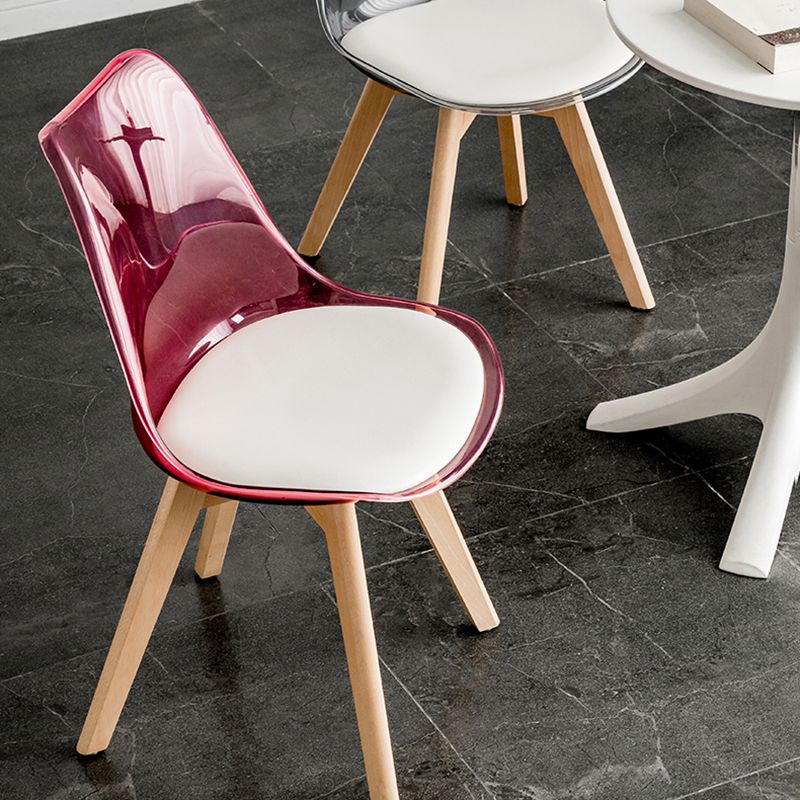 Scandinavian PU Leather Dining stoelen armloze vaste rugstoel