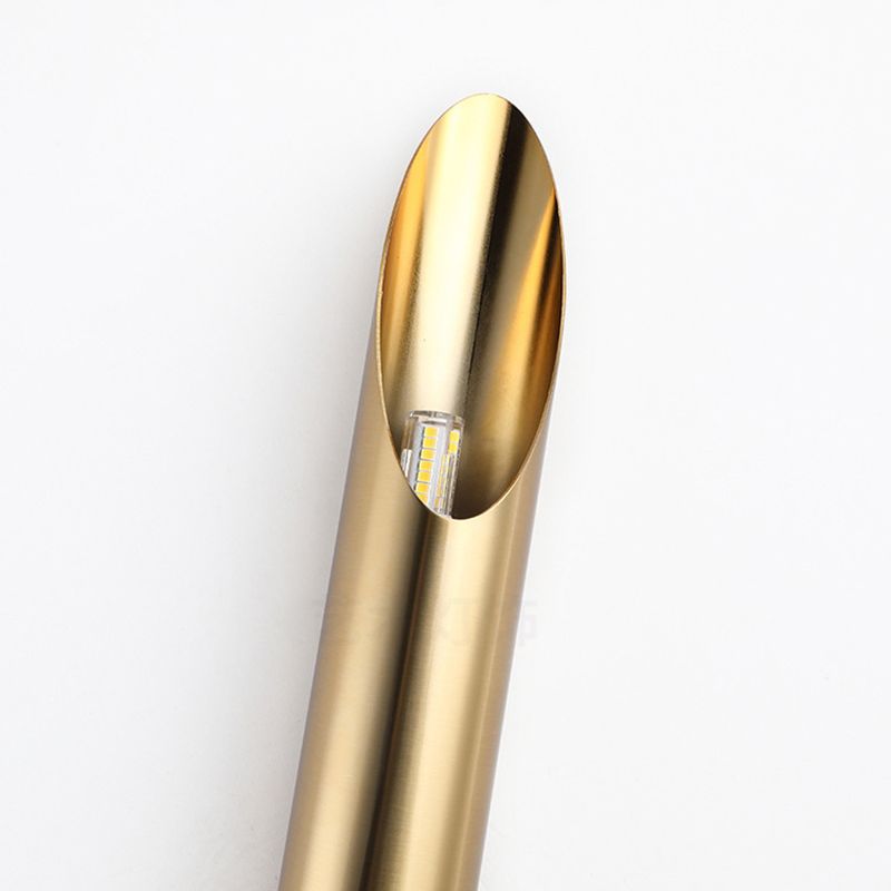 Shaded Bedroom Wall Sconce Lighting Metal Simplicity-Style Sconce Light Fixture in Gold