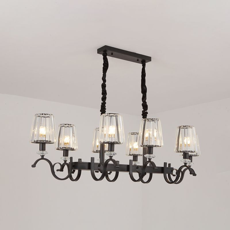 American Style Hanging Lamp Crystal Shade Island Light Fixture for Living Room