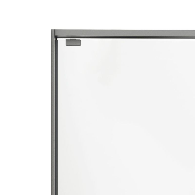 Gray Semi Frameless Stainless Steel Single Move Tempered Glass Shower Door