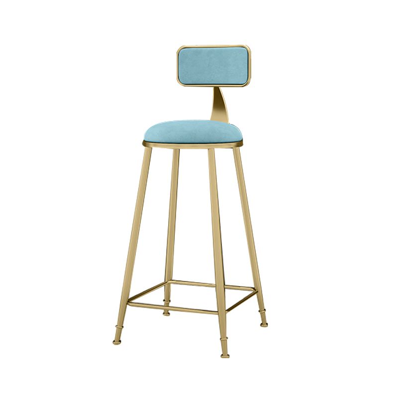 Scandinavian Armless Metal Frame Bar Stool Low Back Upholstered Bar Stool