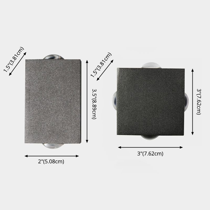 Lámpara de pared LED geométrica negra en el estilo de pared de aluminio de estilo conciso moderno con sombra de vidrio