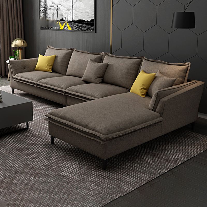 126.38-inch. Pillow Top-arm Faux Leather Sectionals with Pillowed Back Cushions