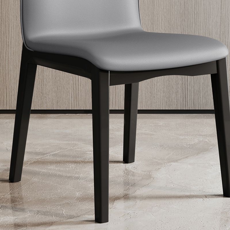 Nordic Style Wood Chair Solid Back Kitchen Side Chair for Dinning Room