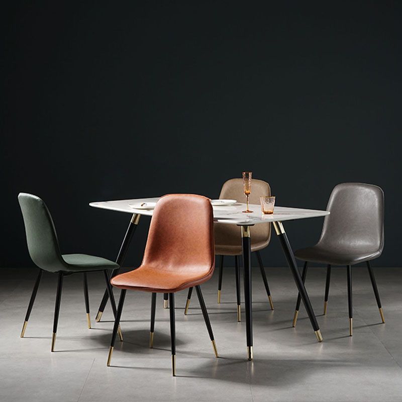 Nordic Metal Dining Chairs Dining Armless Side Chairs for Kitchen