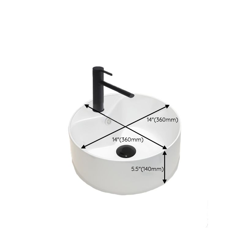 Round Vessel Bathroom Sink Vitreous China Vessel Lavatory Sink