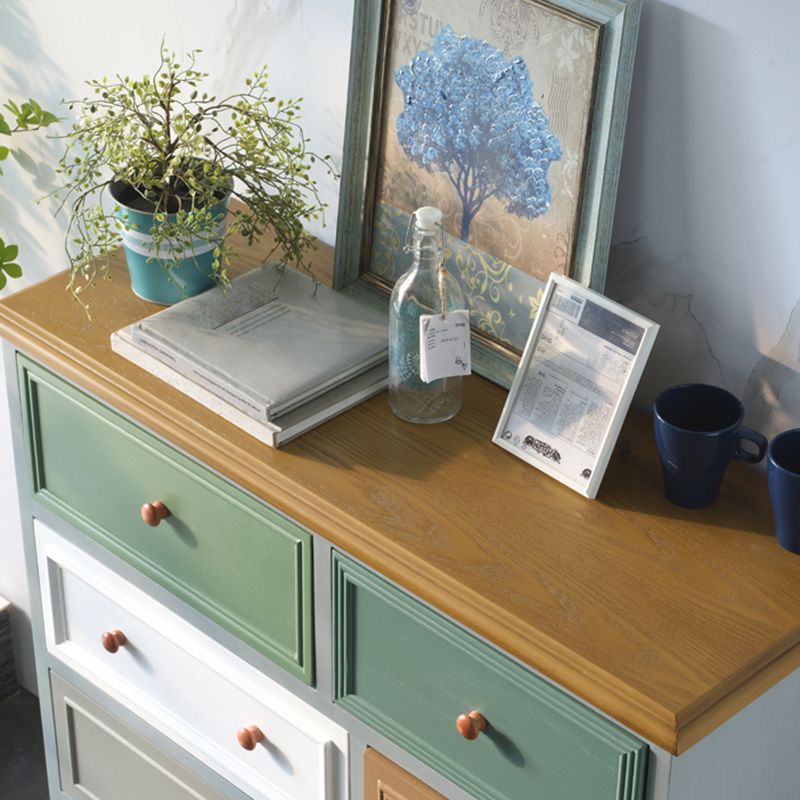 Coastal Storage Chest Solid Wood Storage Chest Dresser with 5/8 Drawers