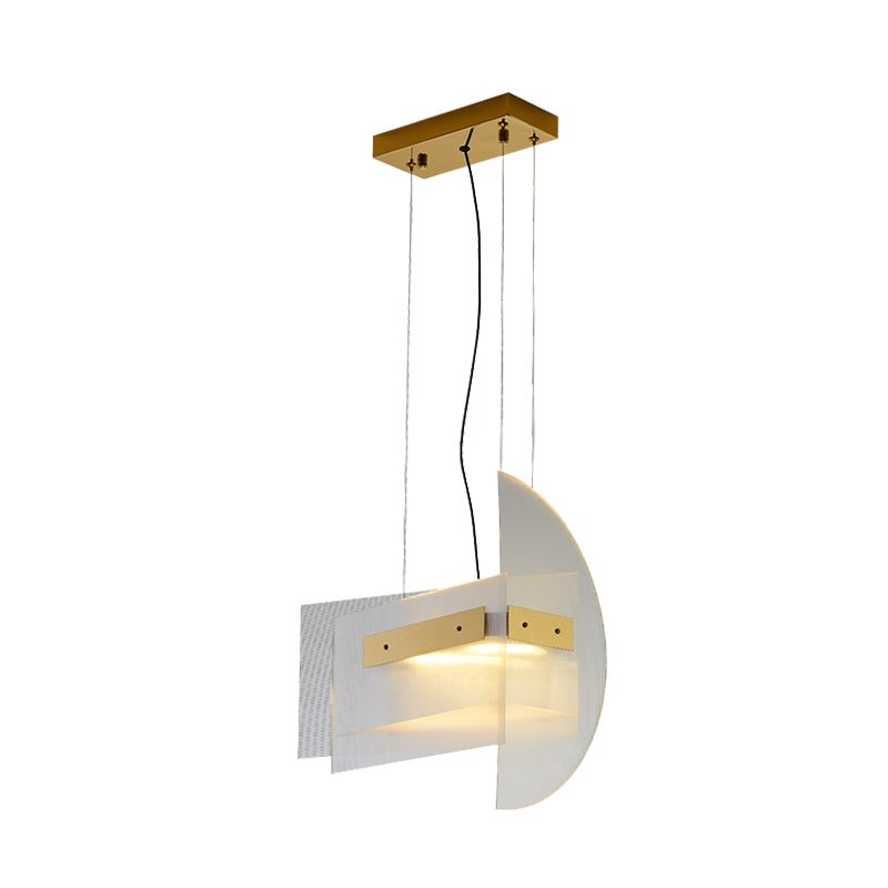 Gold Geometrische Kronleuchterlampe zeitgenössische klare Glas LED Hängende Leuchte für Esszimmer