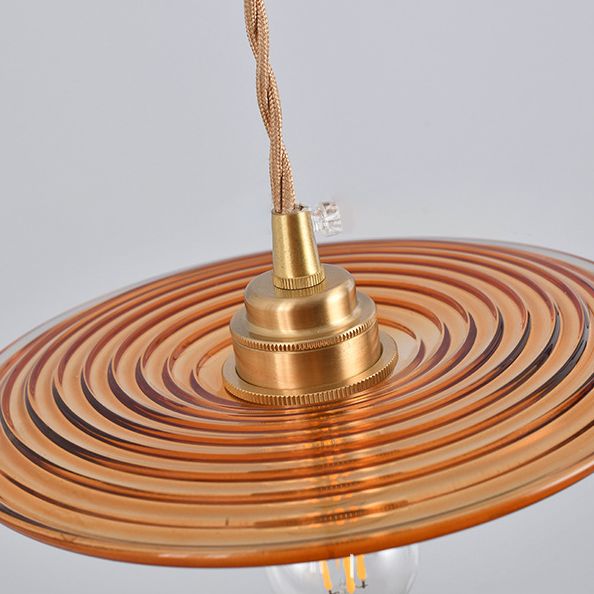 Retro Minimalist 1 Light Pendant Lamp Lens Glass Shade Pendant Light Fixture for Living Room